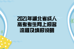 2021年湖北省成人高考考生网上报名流程及填报说明