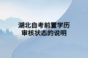 湖北自考前置学历审核状态的说明