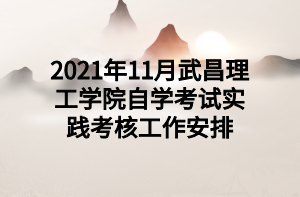2021年11月武昌理工学院自学考试实践考核工作安排