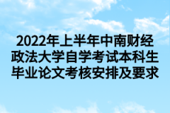 2022年上半年中南财经政法大学自学考试本科生毕业论文考核安排及要求