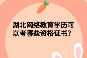 湖北网络教育学历可以考哪些资格证书？