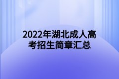 2022年湖北成人高考招生简章汇总