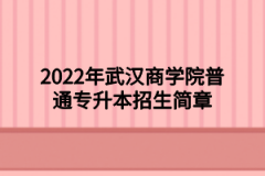 2022年武汉商学院普通专升本招生简章