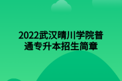 2022武汉晴川学院普通专升本招生简章