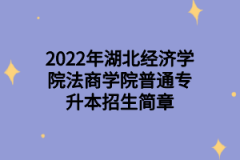 2022年湖北经济学院法商学院普通专升本招生简章