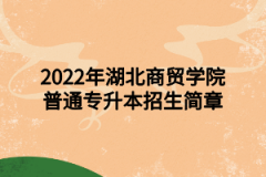 2022年湖北商贸学院普通专升本招生简章