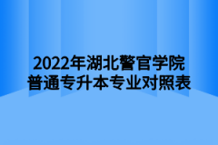 2022年湖北警官学院普通专升本专业对照表