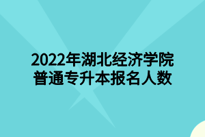 2022年湖北经济学院普通专升本报名人数