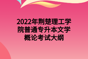 2022年荆楚理工学院普通专升本文学概论考试大纲