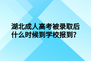 湖北成人高考被录取后什么时候到学校报到?