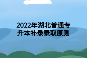 2022年湖北普通专升本补录录取原则