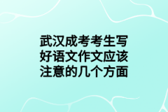 武汉成考考生写好语文作文应该注意的几个方面