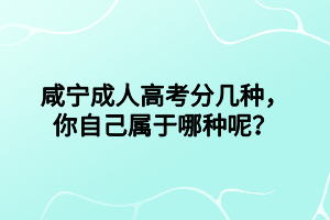 咸宁成人高考分几种，你自己属于哪种呢？