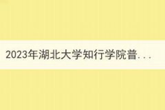 2023年湖北大学知行学院普通专升本招生简章